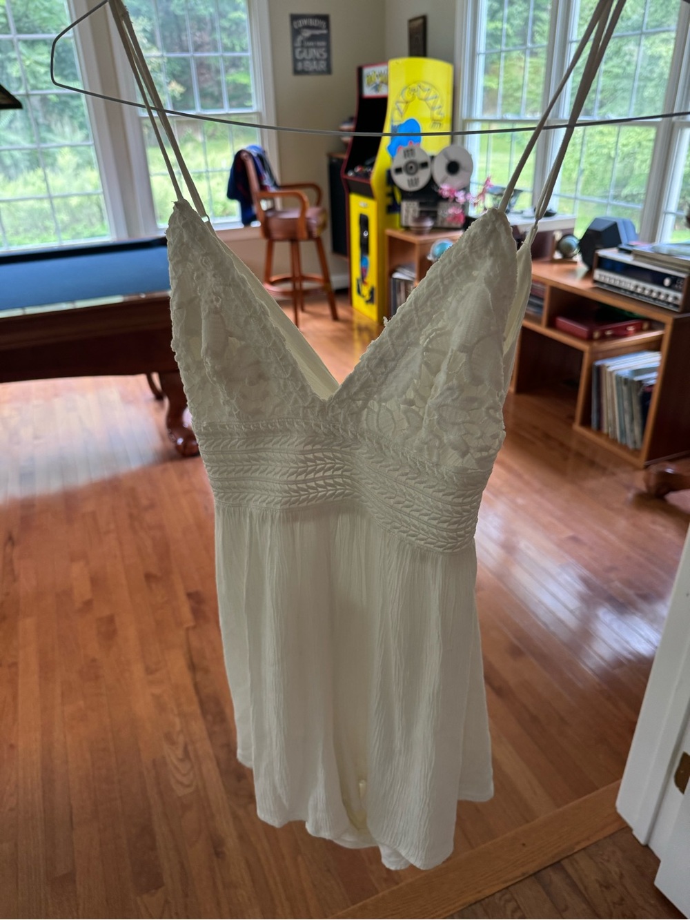 Women's White Lace-Trim Chemise Nightdress